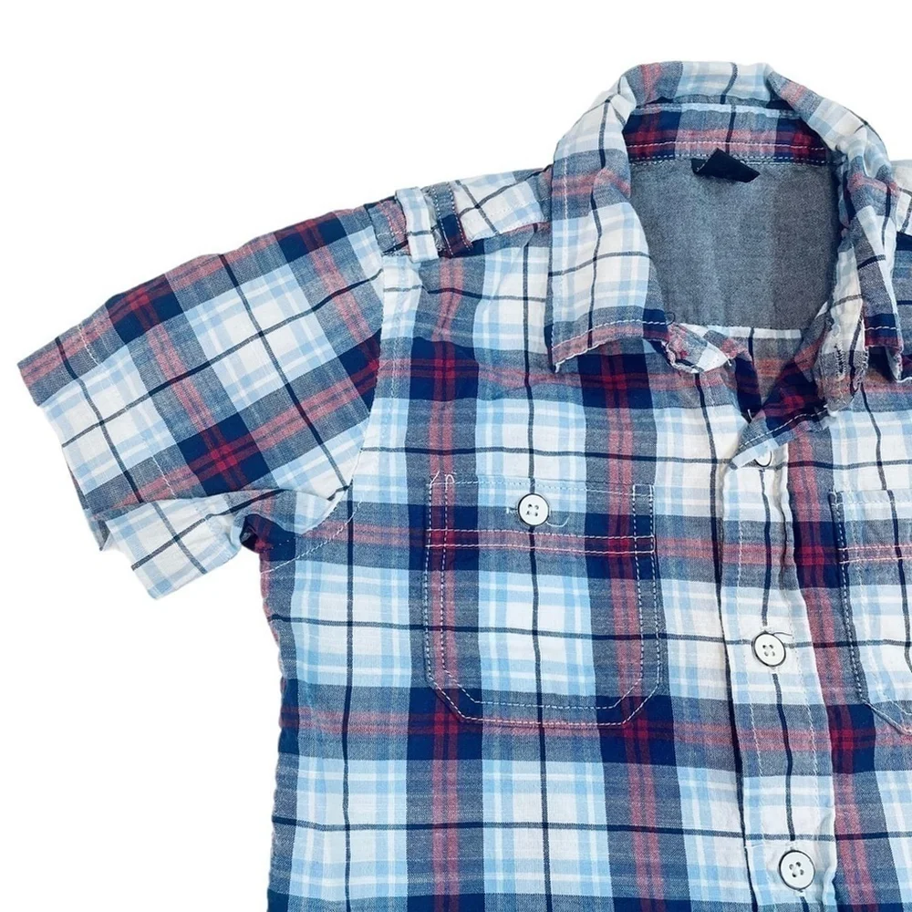Baby Gap Plaid Short Sleeve Button Down Shirt 2T